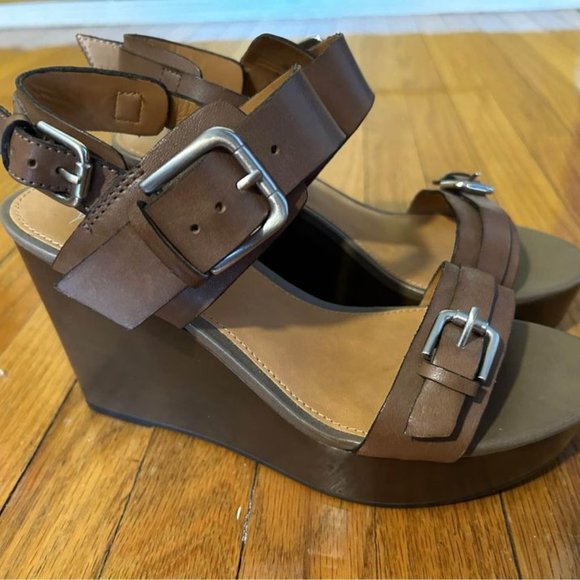 Ladies' Brown Leather Sandals by Franco Sarto. Size 5.5 / 36.5 - Picture 1 of 5